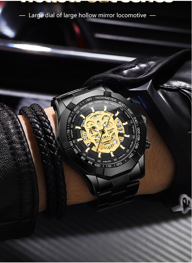 BINBOND Watches for Men Watch Luxury Stainless Steel Quartz Waterproof Watch  - Image 2