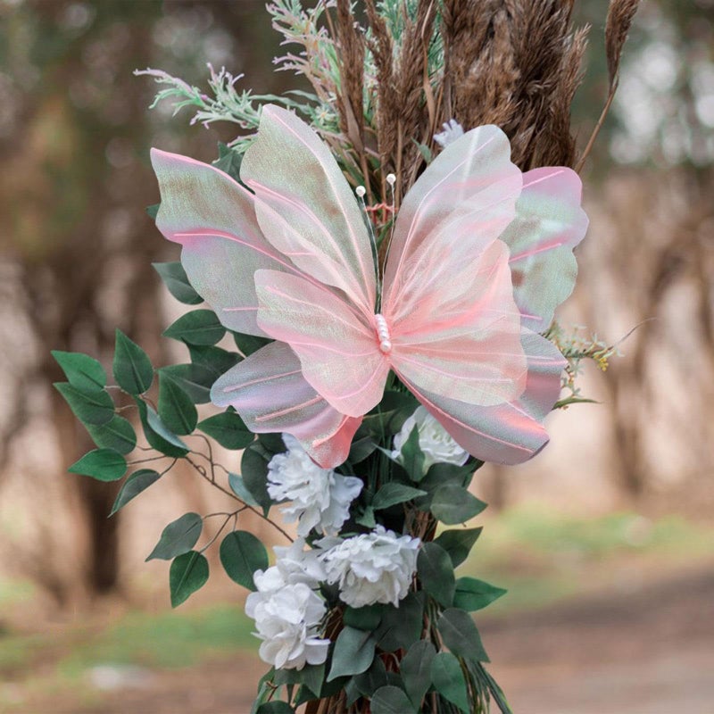 Artificial Butterfly Decorations DIY Photo Props for Wedding Birthday Party Pink - Image 5