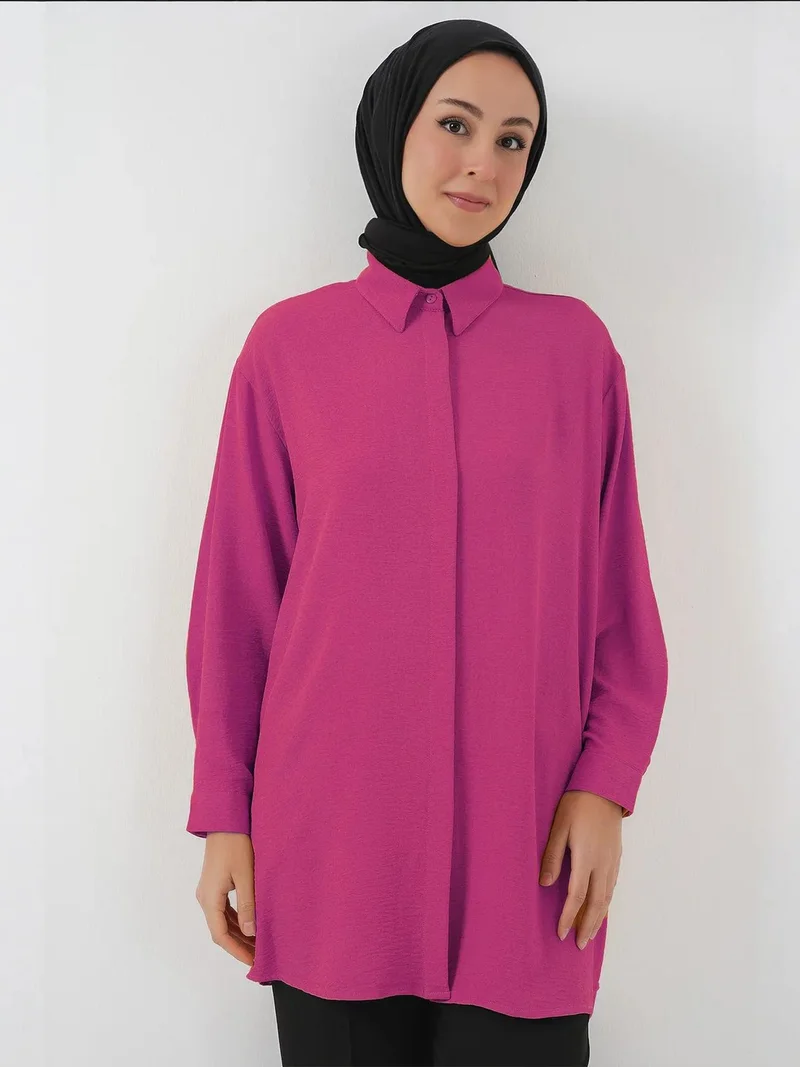 بيغ دارت قميص بأزرار بأكمام طويلة بقصة مريحة