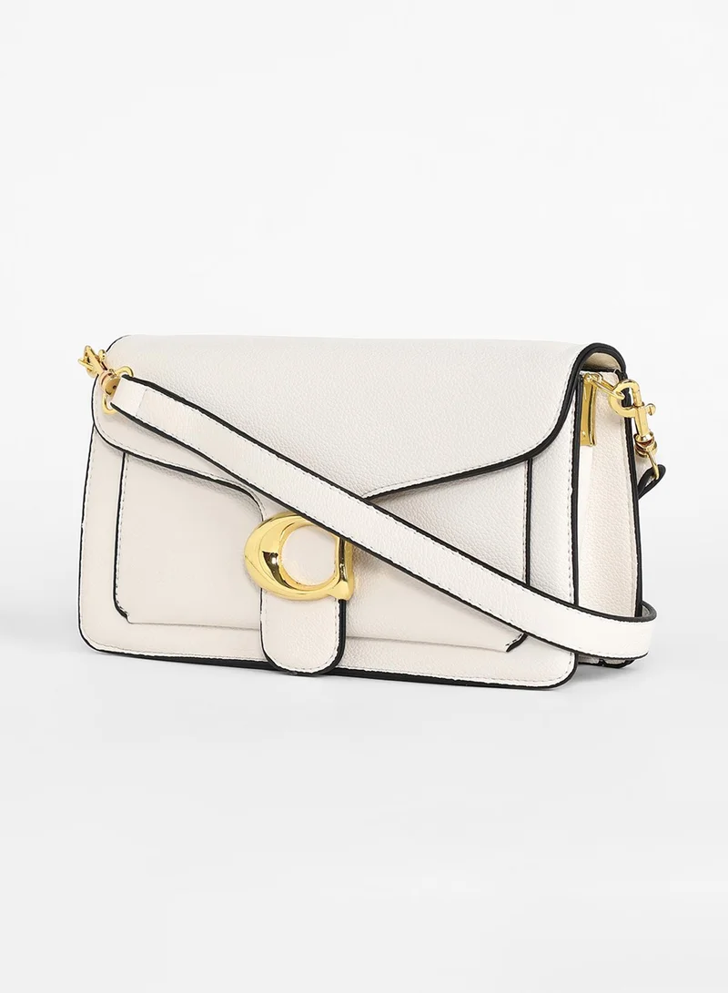 Haute Sauce Solid Magnet Lock Regular Vegan Leather Sling Bag For Women