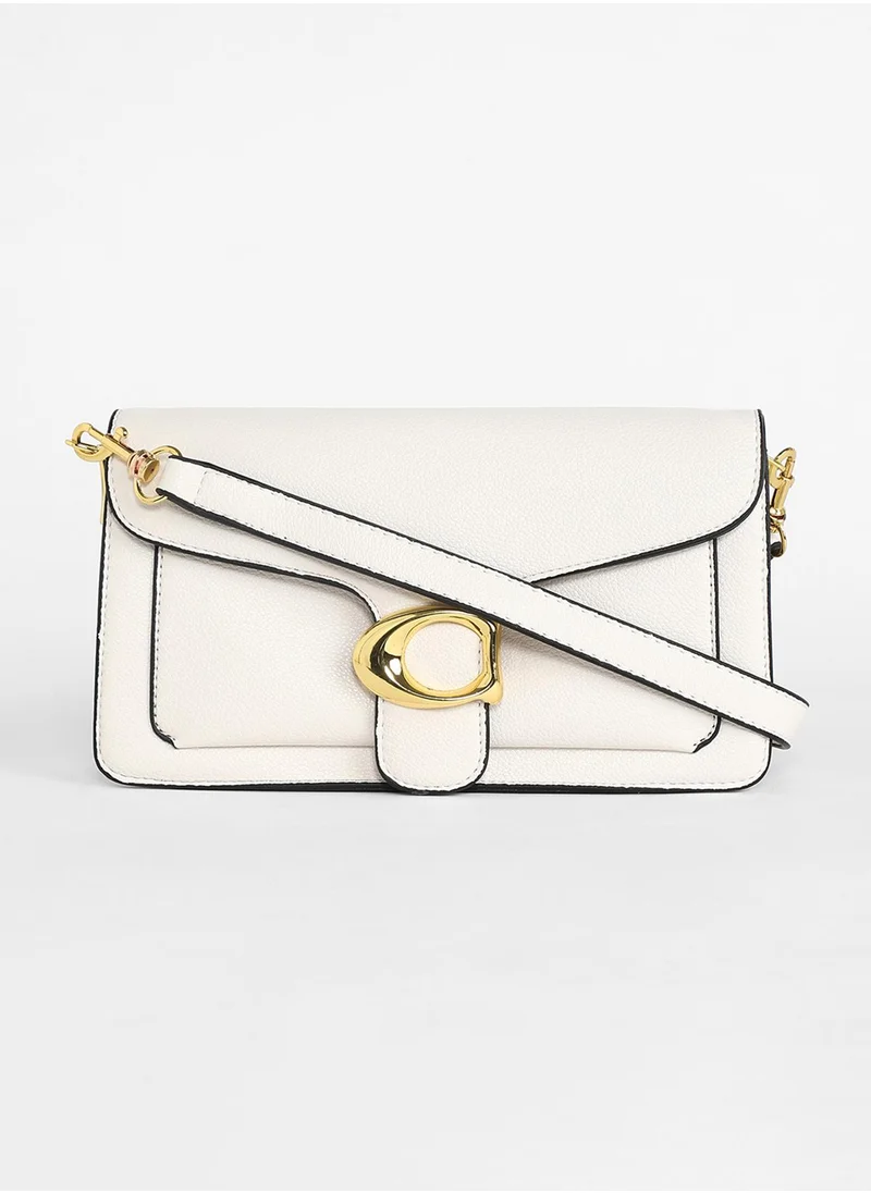 Haute Sauce Solid Magnet Lock Regular Vegan Leather Sling Bag For Women