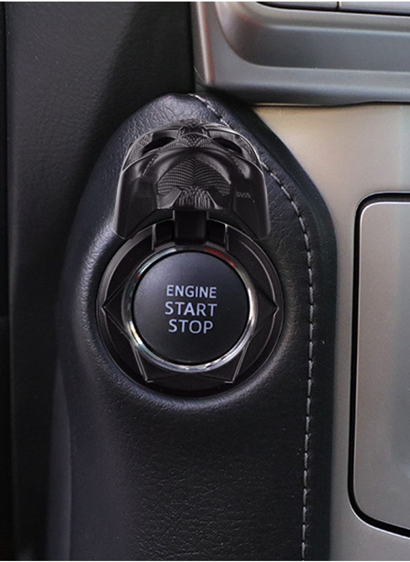 SYOSI - Car Engine Start Cover of Black Panther Push, Start Stop bu tton Cover Replacement Push bu tton Car Engine Start Stop Trim Protector Key Ring Circle Cover 3D Car Interior Accessory Black1 - Image 1