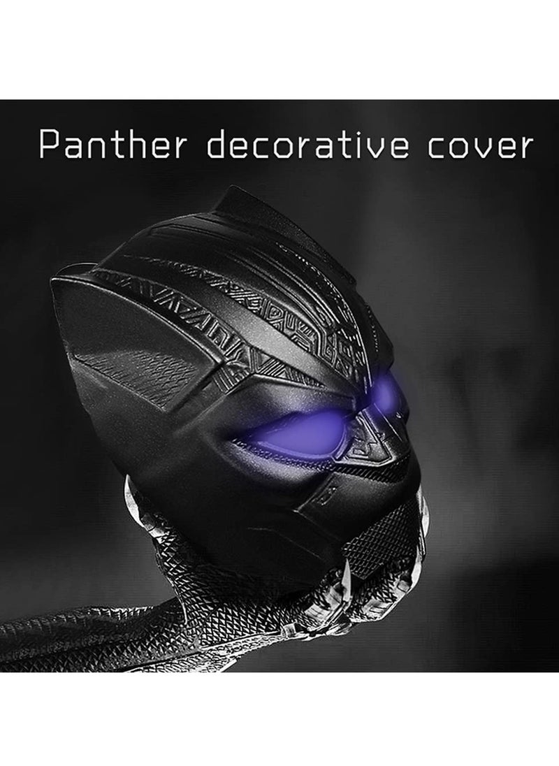 SYOSI - Car Engine Start Cover of Black Panther Push, Start Stop bu tton Cover Replacement Push bu tton Car Engine Start Stop Trim Protector Key Ring Circle Cover 3D Car Interior Accessory Black1 - Image 1