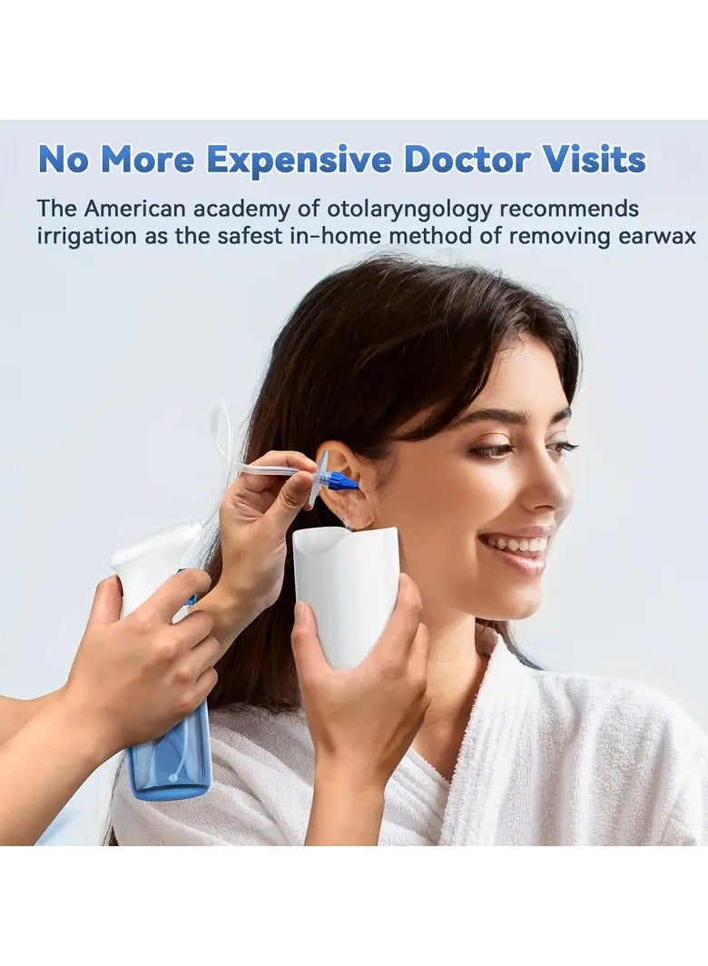 SYOSI Ear Wax Removal Tool Ear Cleaner Ear wax Removal Kit Manual Ear Irrigation Flushing System Ear Cleaning Washer Kit Safe and Effective to Clean Ear Built Up Wax for Adults - Image 2