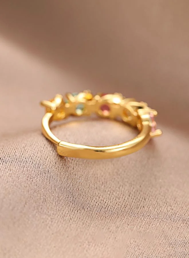Take Two  Gold Tone Embellished Adjustable Ring for Women | Best Price UAE