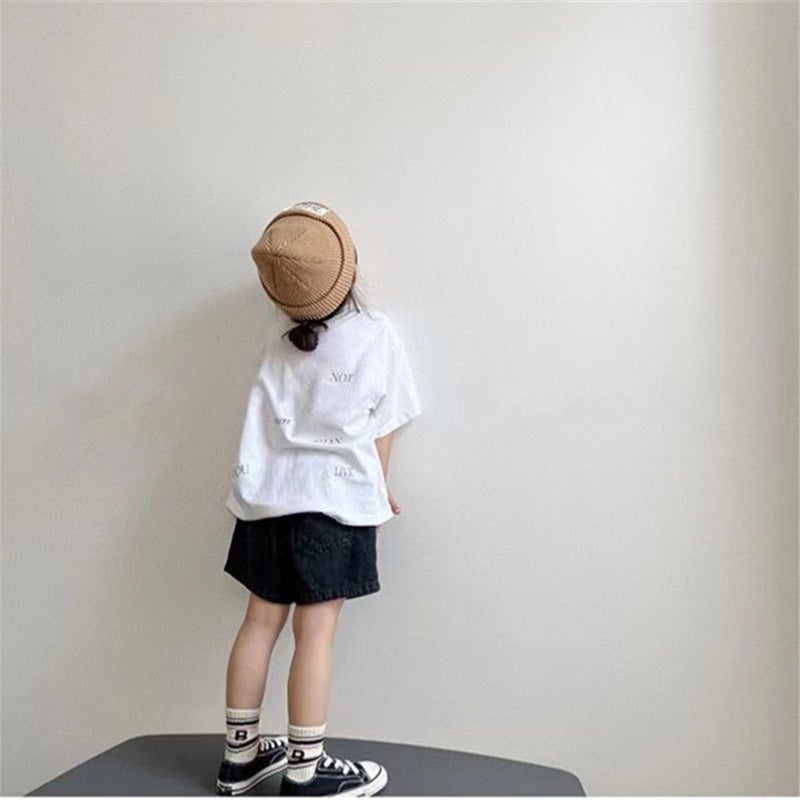 GL-kids Korean Style Summer New Children's Washed Denim Shorts Embroidered Soft Denim Shorts for Boys and Girls - Image 5