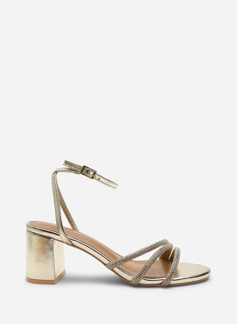 ويرز ذات فروم Khalani Gold Diamante Strappy Heels