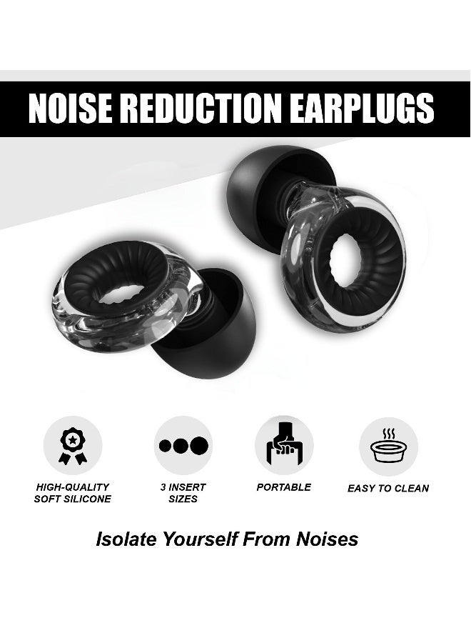 Generic High Fidelity Ear Plugs, Unlimited Ear Plugs for Noise Reduction Earplugs, Reusable Ear Plugs for Sleeping, for Noise Reduction, Concerts, Work, Musicians (Clear)  - Image 3