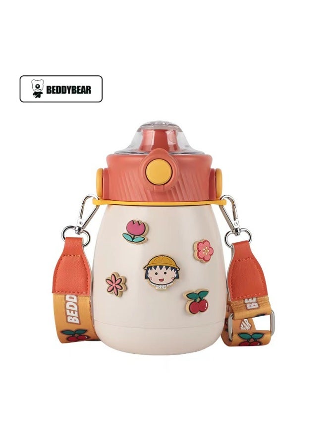 Cup Bear Portable Strap Dual-purpose Big Belly Cup Stainless Steel Dudu Insulated Bucket Kindergarten Large Capacity Children's Water Cup