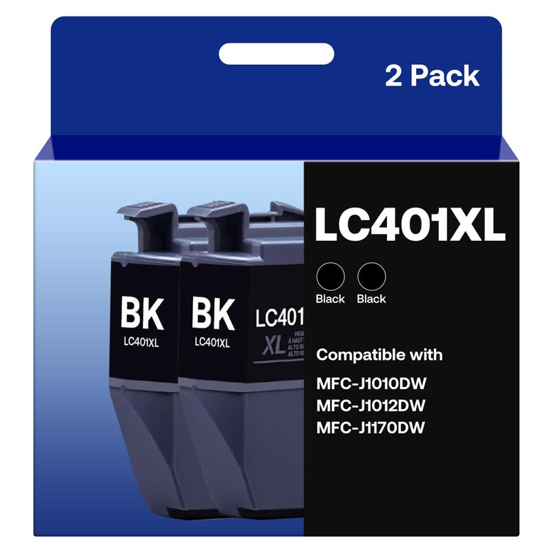 osir LC401XL Black Ink Cartridges Compatible for Brother LC401 LC401XL High Yield Work with Brother MFCJ1012DW MFCJ1170DW MFCJ1010DW Printer 2 Black - Image 2