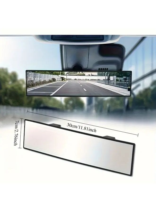 Universal 11 81 Inch Mysterious Black Panoramic Convex Rear View Mirror Reduce Blind Spots - Image 3