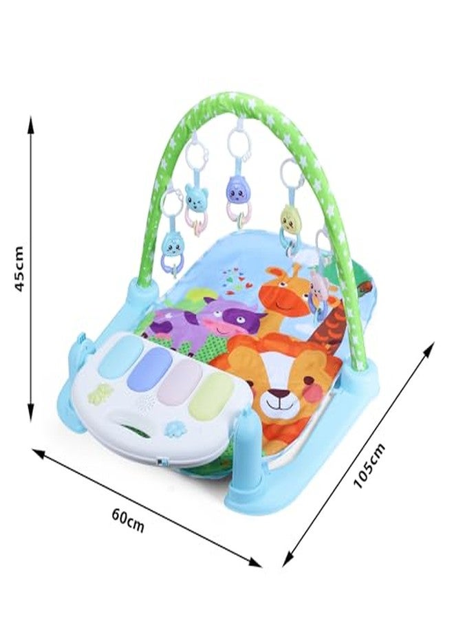 Shooting Star Baby Play Mat Gym - Musical Activity Mat with Light-Up Keyboard, Hanging Rattles & Fitness Rack | Soft & Safe Baby Gym for Infants 6 Months+ - Image 3