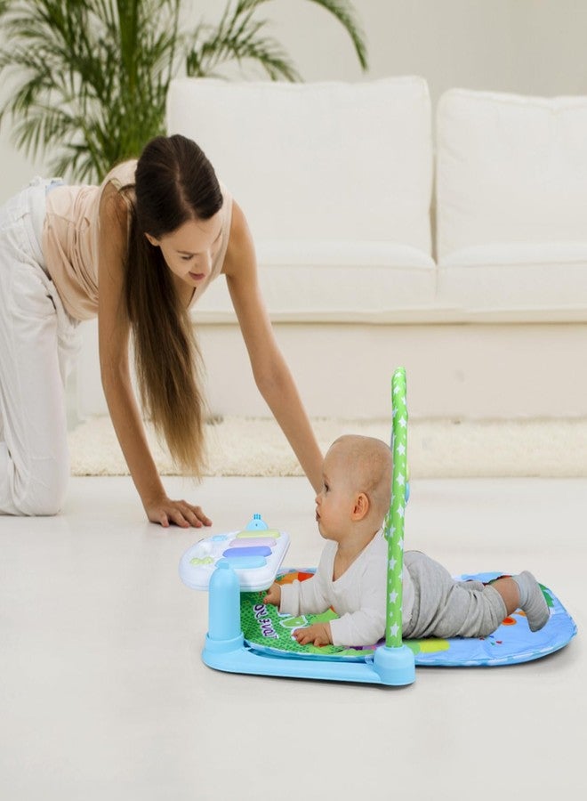 Shooting Star Baby Play Mat Gym - Musical Activity Mat with Light-Up Keyboard, Hanging Rattles & Fitness Rack | Soft & Safe Baby Gym for Infants 6 Months+ - Image 1