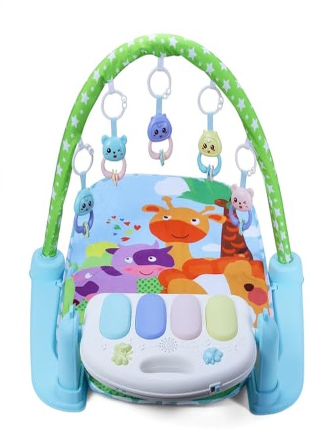 Shooting Star Baby Play Mat Gym - Musical Activity Mat with Light-Up Keyboard, Hanging Rattles & Fitness Rack | Soft & Safe Baby Gym for Infants 6 Months+ - Image 4