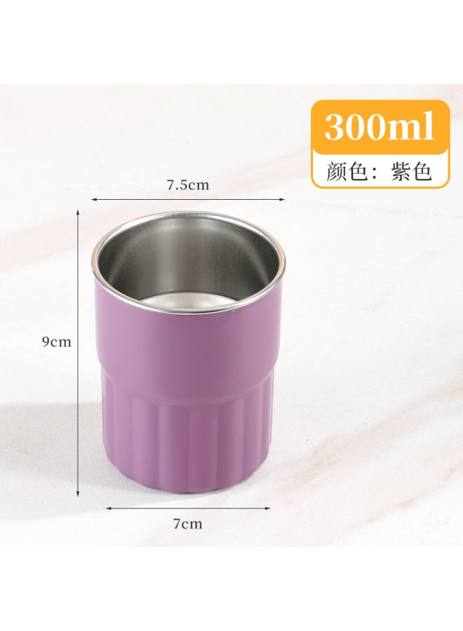 304 Stainless Steel Water Cup Double Layer With Lid Suction Tube Cup Simple High Color Value Cup Can Be Customized Coffee Cup