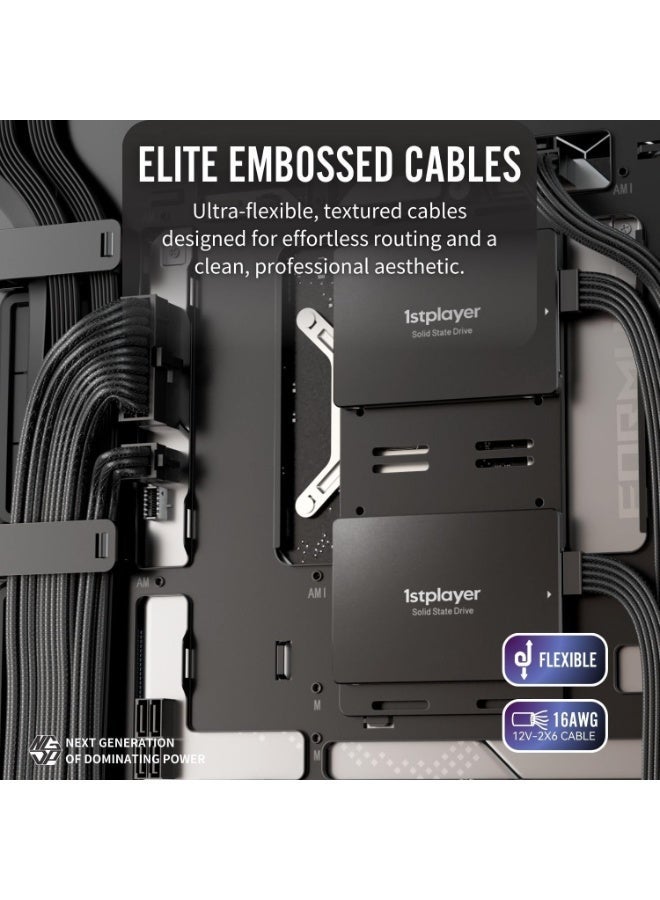 1STPLAYER 1ST PLAYER NGDP 1300W Power Supply Fully Modular, 80+ Platinum & Cybenetics Platinum, ATX 3.0, PCIe 5.0 12VHPWR, Silent FDB Fan, High-End Gaming PSU - Image 4