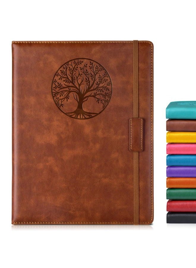 Biuwory Lined Journal Notebook for Women Men,256 Pages A4 Large Hardcover Leather Journals for Writing,Travel,Business,Work,School,College Ruled Notebooks for Note Taking, Diary Notepad 8.6"×11" - Image 1