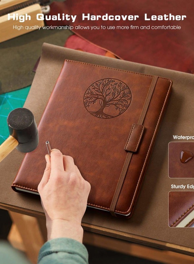 Biuwory Lined Journal Notebook for Women Men,256 Pages A4 Large Hardcover Leather Journals for Writing,Travel,Business,Work,School,College Ruled Notebooks for Note Taking, Diary Notepad 8.6"×11" - Image 3