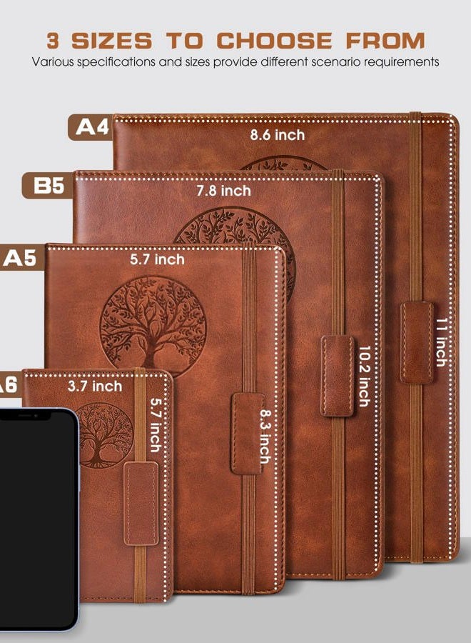 Biuwory Lined Journal Notebook for Women Men,256 Pages A4 Large Hardcover Leather Journals for Writing,Travel,Business,Work,School,College Ruled Notebooks for Note Taking, Diary Notepad 8.6"×11" - Image 2
