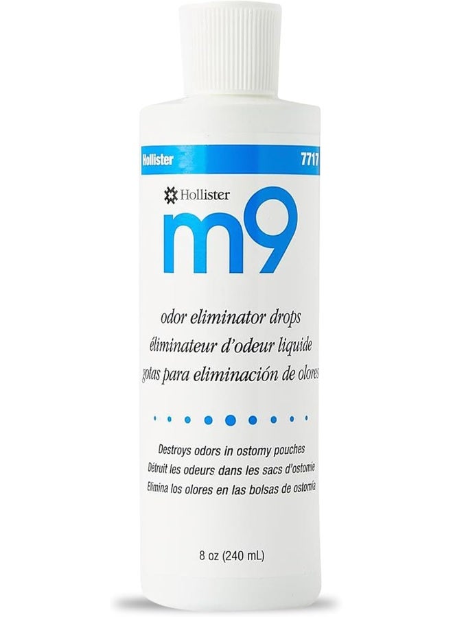 Hollister 7717 m9 Odor Eliminator Drops, Unscented, 8 oz Bottle, 6 Pack – Ostomy Drops, Ostomy Supplies, Odor Neutralizer - Image 1