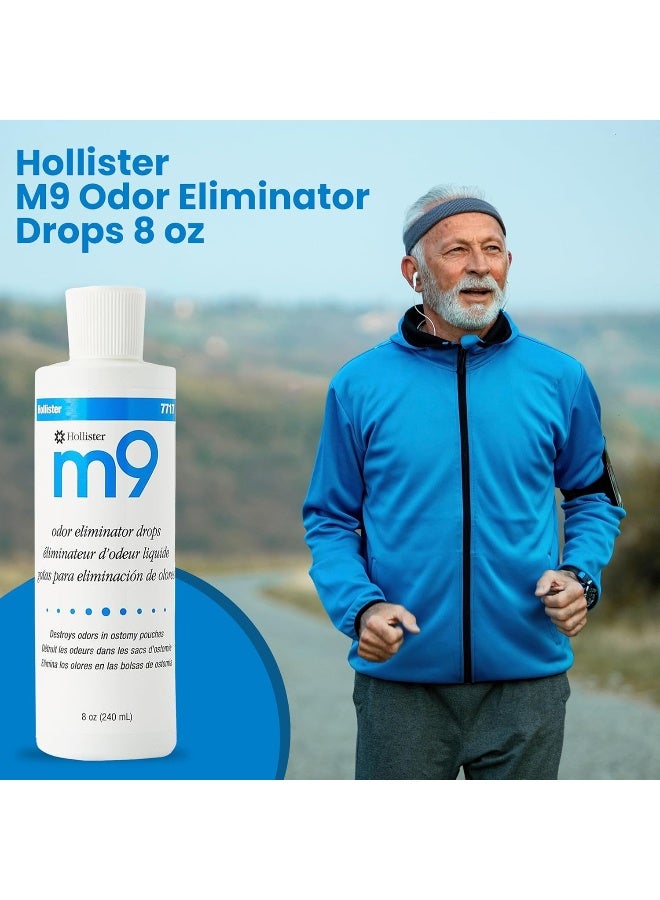 Hollister 7717 m9 Odor Eliminator Drops, Unscented, 8 oz Bottle, 6 Pack – Ostomy Drops, Ostomy Supplies, Odor Neutralizer - Image 5