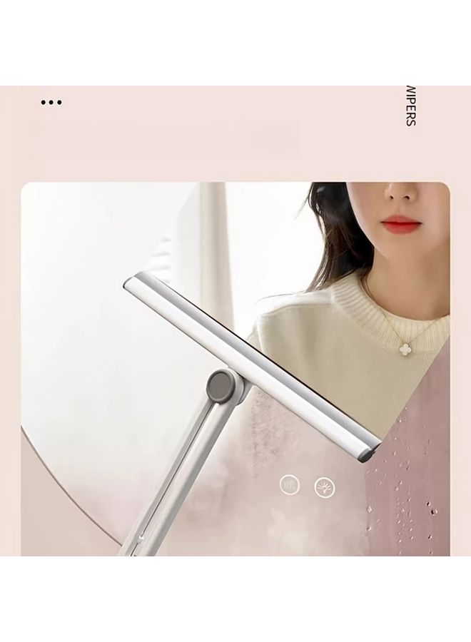 Foldable Glass Wiper And Window Cleaner With Scraper White 1pc - Image 1