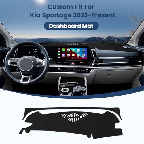 Rilsen Dashboard Cover Mat Custom Fit for 2023 2024 2025 Kia Sportage (Hybrid)/NQ5 Dash Cover Nonslip Dash Mat Protector Sunshade No Glare Black - Image 2