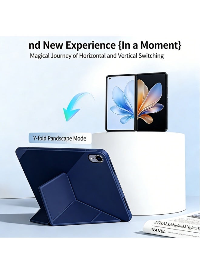 eGreen99 for iPad mini (2024/2021) 7th/6th 8.3-Inch Case cover, honeycomb Y-shaped design, multi angle, automatic wake-up/sleep, comfortable skin touch, ultra-thin Y-shaped bracket protective cover, soft TPU back,Blue - Image 4