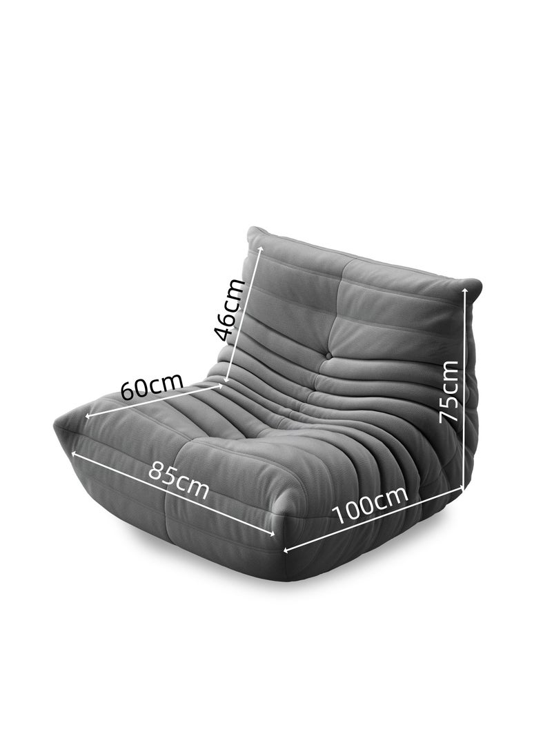 NEWLAN Caterpillar compression sofa for living room, bedroom lazy boy sofa, comfortable 100x85x75cm grey sofa  - Image 4
