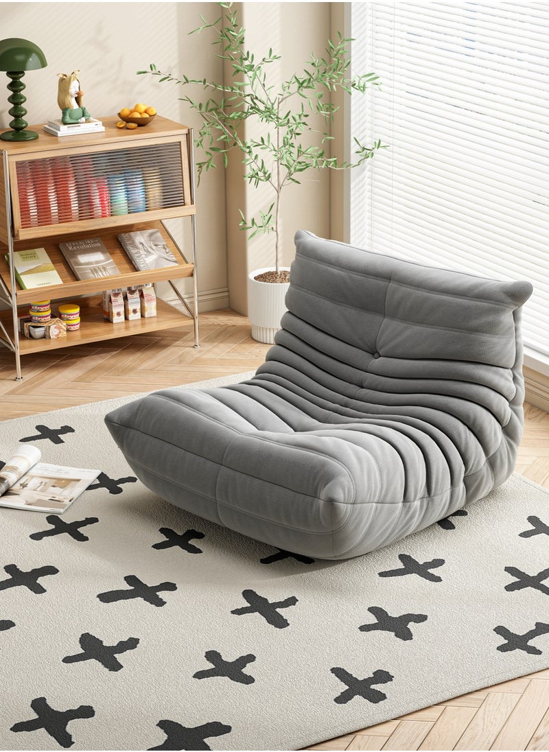 NEWLAN Caterpillar compression sofa for living room, bedroom lazy boy sofa, comfortable 100x85x75cm grey sofa  - Image 2