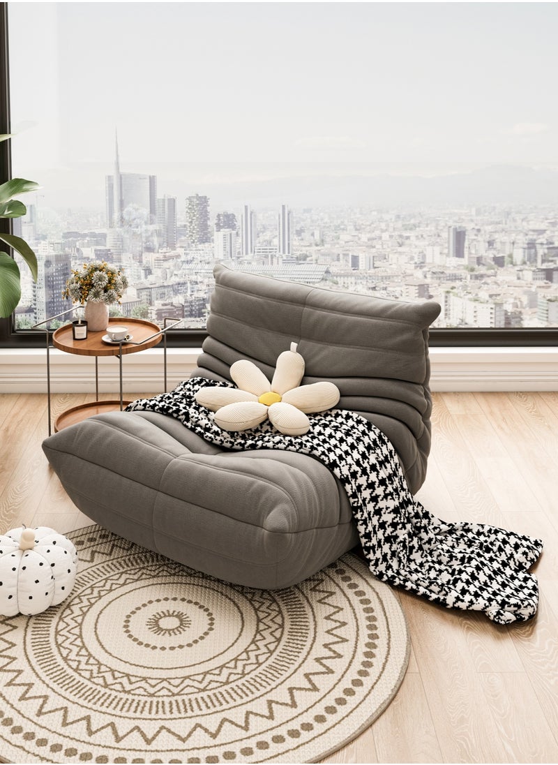 NEWLAN Caterpillar compression sofa for living room, bedroom lazy boy sofa, comfortable 100x85x75cm grey sofa  - Image 3