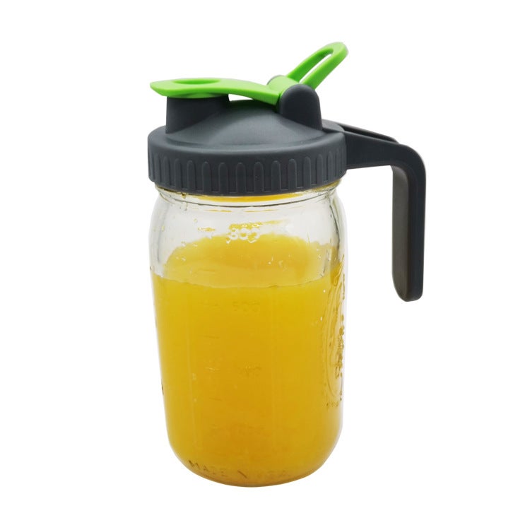 Mason Jar Lid Mason Cup With Handle Sealed Large Lemon Coffee Tea Jam Mason Bottle Handle Lid - Image 1