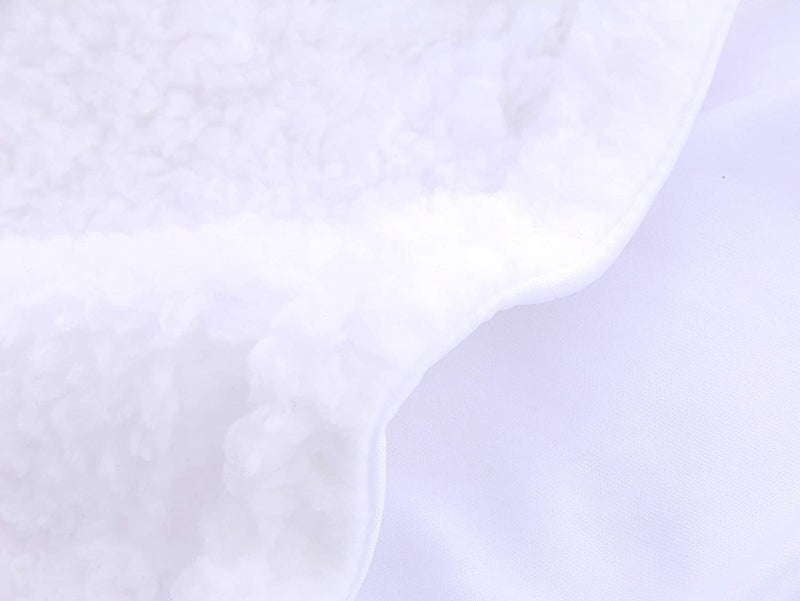 Spotted Play 2 Pack Sherpa Baby Swaddle Blanket - Aquamarine and White - Image 5