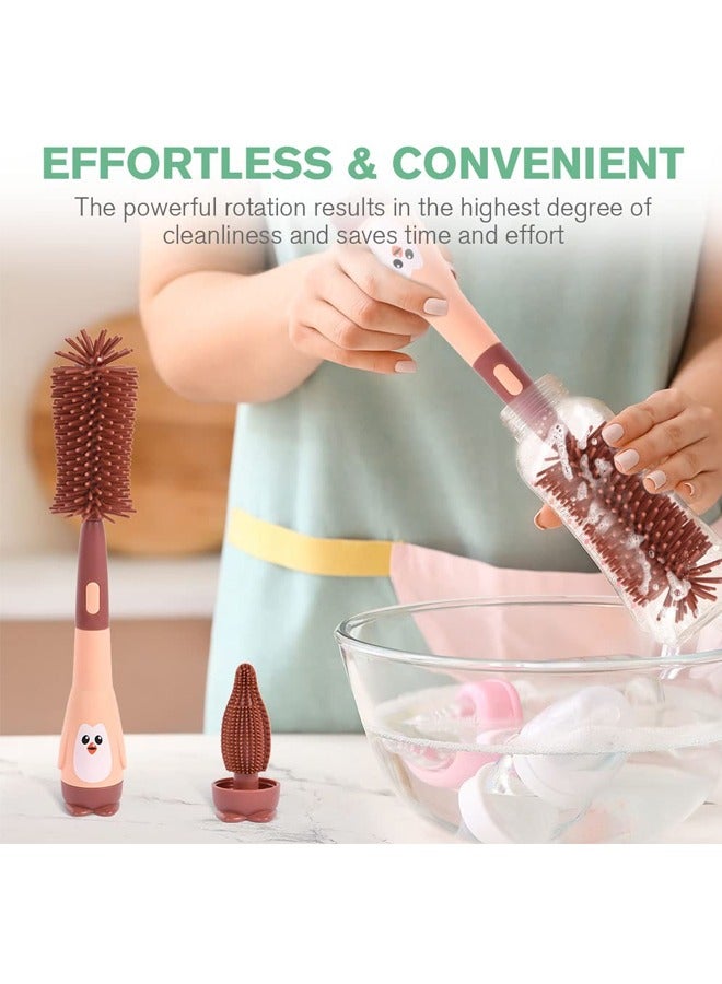 LINJIE 3-in-1 Portable Baby Bottle Cleaning Silicone Brush Set - Image 5