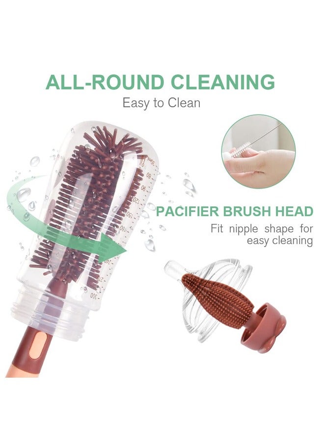 LINJIE 3-in-1 Portable Baby Bottle Cleaning Silicone Brush Set - Image 3