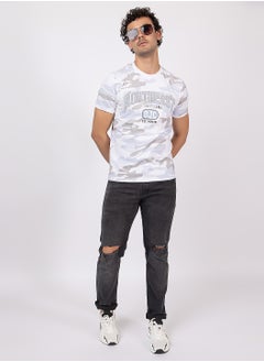 OCTAVE Octave Men's Camouflage Cotton  T-shirt,White  - Image 1