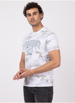 OCTAVE Octave Men's Camouflage Cotton  T-shirt,White  - Image 4