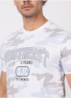 OCTAVE Octave Men's Camouflage Cotton  T-shirt,White  - Image 5