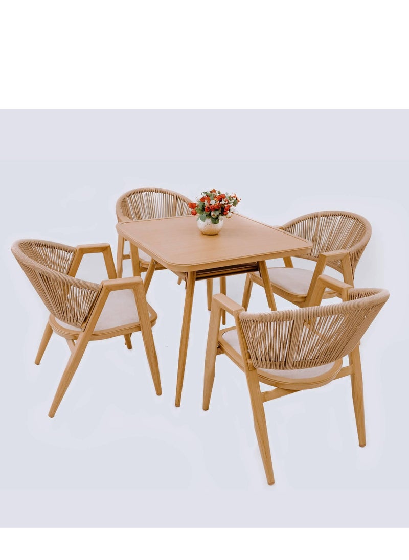 Swin Furniture Swin Aluminum Alloy 4 Seater Outdoor Dining Set with Cushion  - Image 1