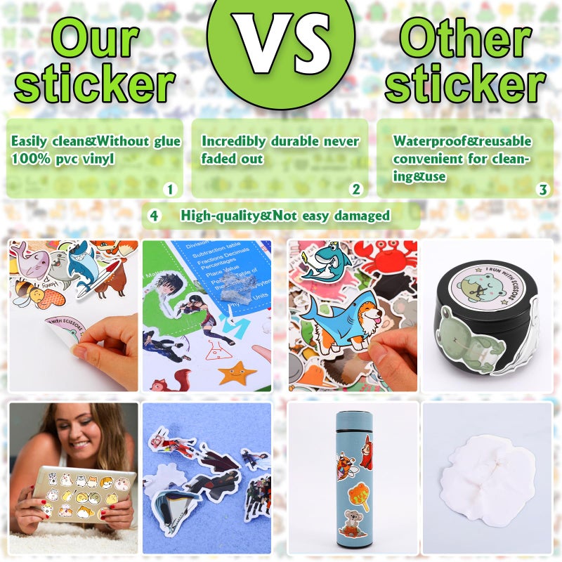 Arme 600Pcs Animal Stickers Pack, Colorful Vinyl Stickers for Water Bottles Computer Skateboad Phone Notebooks, Cute Animal Stickers Waterproof, Pet Stickers for Toddlers Kids Teens Girls Boys - Image 3