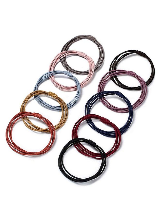 bodbop XINGZHE 10Pcs Hair Ties Women Elastics Bands For Girls Colorful Hair Tie Scrunchies Fashion Headbands No Crease Ponytail Holders Thick Hairband Hairties Beauty Care Elegant Braided Headwear Wraps Hoop Clips - Image 2