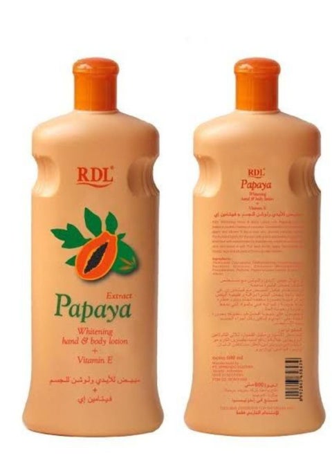 Papaya Hand & Body Lightening Lotion Orange Vitamin C 600ml