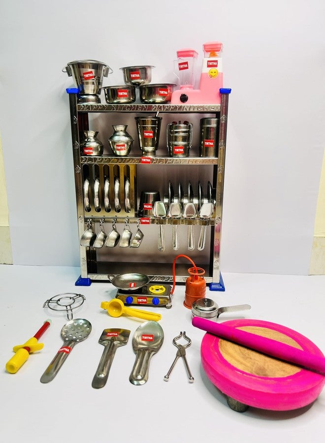 Mini Stainless Steel Utensils and Plastic Non Toxic Indian Kitchen Set Great Kitchen Toys for Girls (Kid's Love Kitchen Set) Indoor Game,tiny1 - Image 2