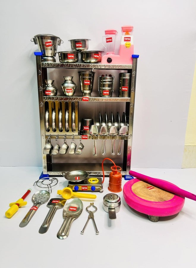 Mini Stainless Steel Utensils and Plastic Non Toxic Indian Kitchen Set Great Kitchen Toys for Girls (Kid's Love Kitchen Set) Indoor Game,tiny1 - Image 3