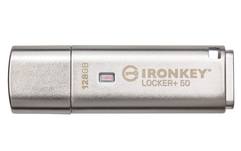 Kingston Ironkey Locker 50 128GB Encrypted USB Flash Drive USB 32 Gen 1 XTSAES Protection MultiPassword Security Options Automatic Cloud Backup Metal Casing IKLP50128GB - Image 2