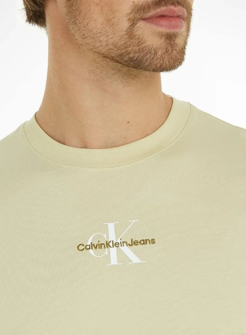 Calvin Klein Jeans Men's Cotton Monogram T-Shirt - Cotton, Green