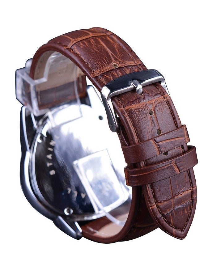 فورسينينج ساعة فورسينينج جاراجار الجلدية للرجال بتصميم مثلث الشكل ميكانيكية أنالوج (مينا صفراء) - Image 5