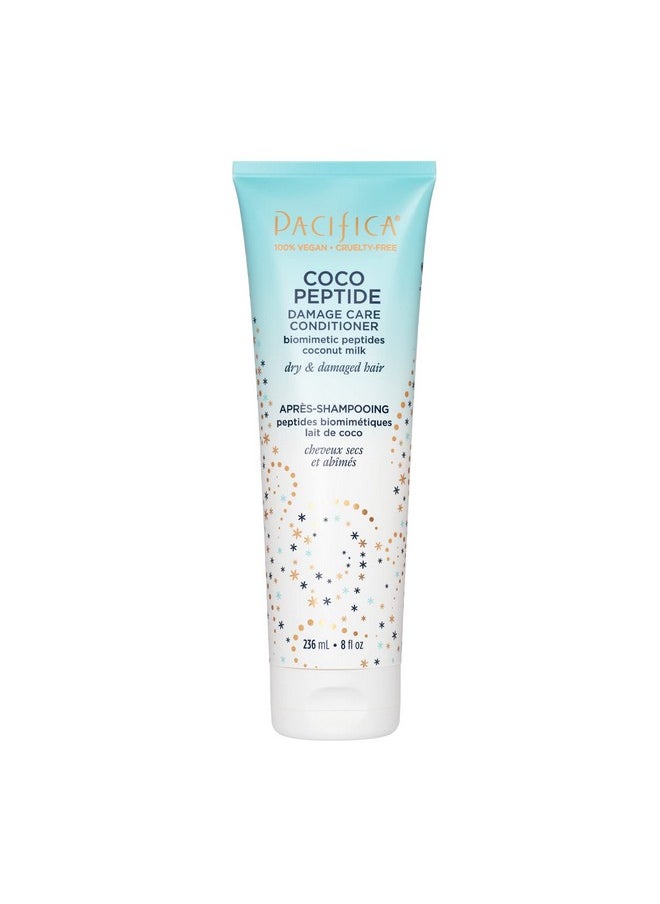 Pacifica Beauty Coco Peptide Damage Care Conditioner Dry & Damaged Hair Repair Damage From Bleach Color Chemical Services Chlorine & Heat Coconut Vitamin B5 Peptide Split Ends & Breakage  - Image 2