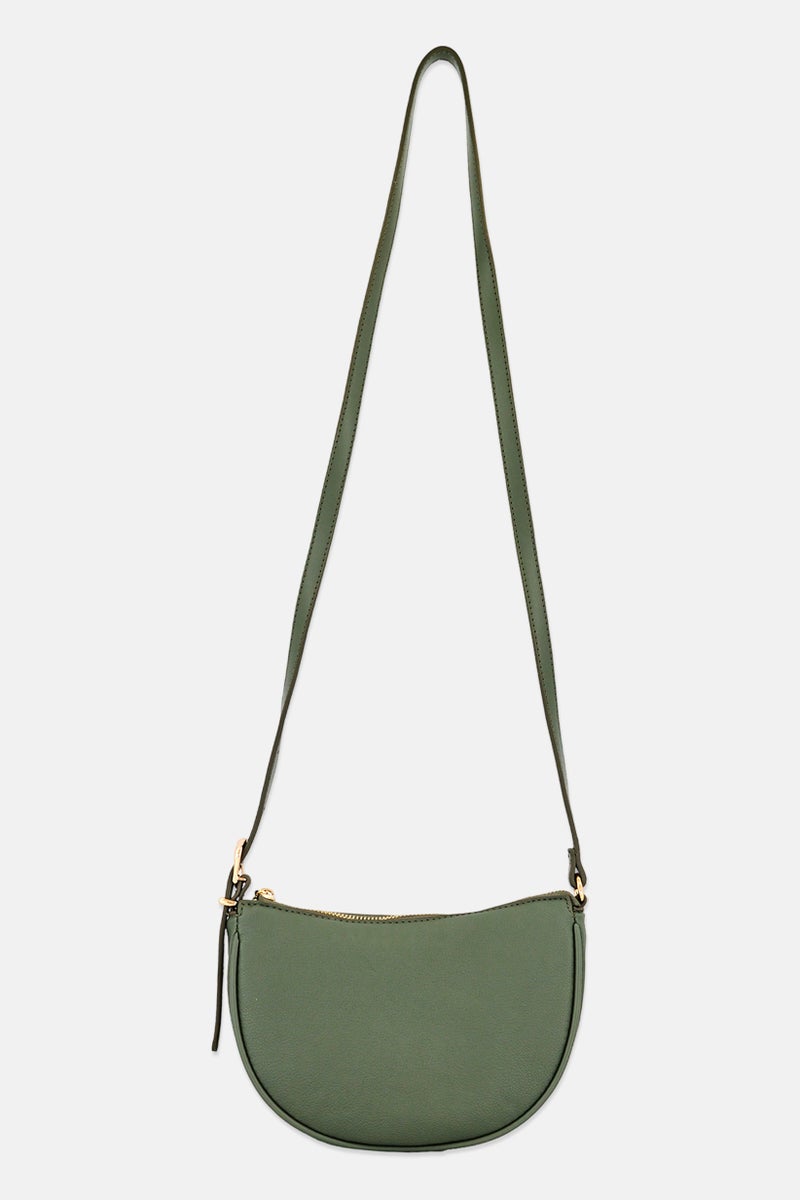 ANNE KLEIN Women Hardware Logo Cross Body Bag, Dark Olive - Image 3