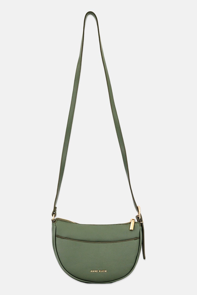 ANNE KLEIN Women Hardware Logo Cross Body Bag, Dark Olive - Image 1